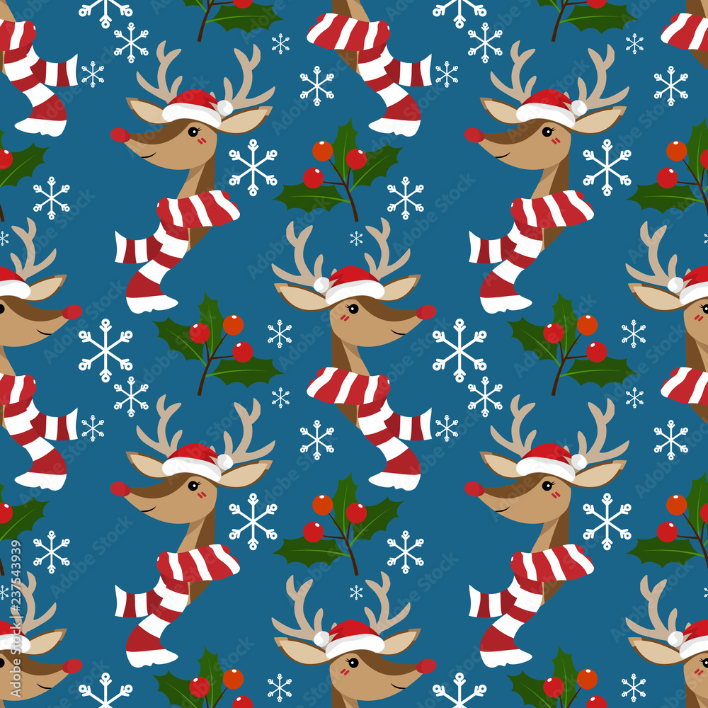 Obraz premium Christmas holiday season seamless pattern.