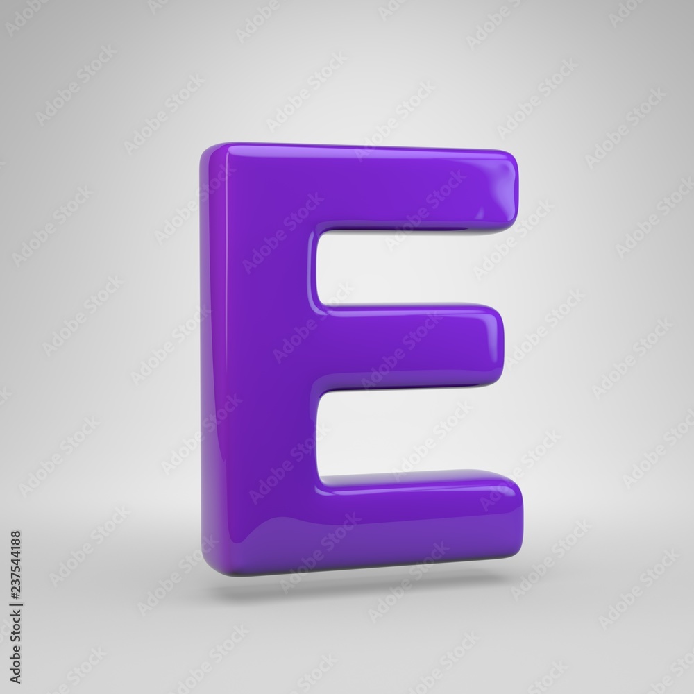 Proton purple color letter E uppercase isolated on white background Proton purple color letter E uppercase isolated on white background