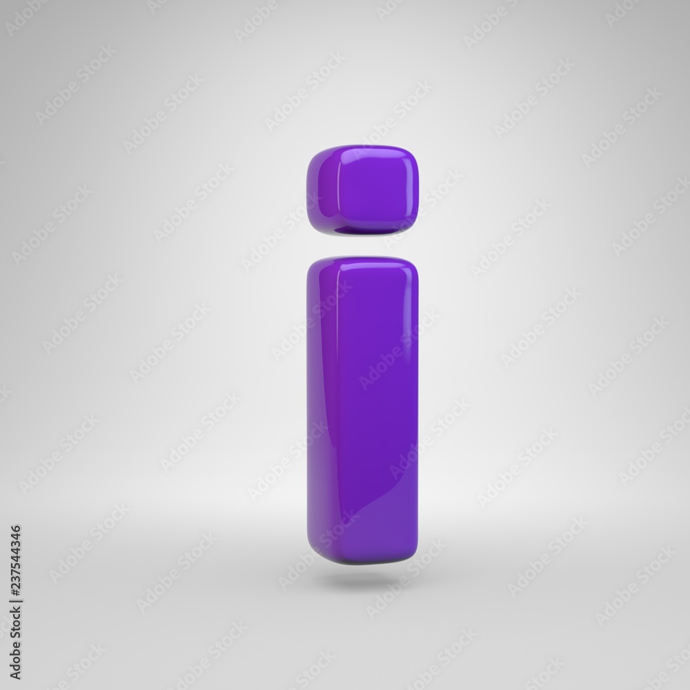Proton purple color letter I lowercase isolated on white background Proton purple color letter I lowercase isolated on white background