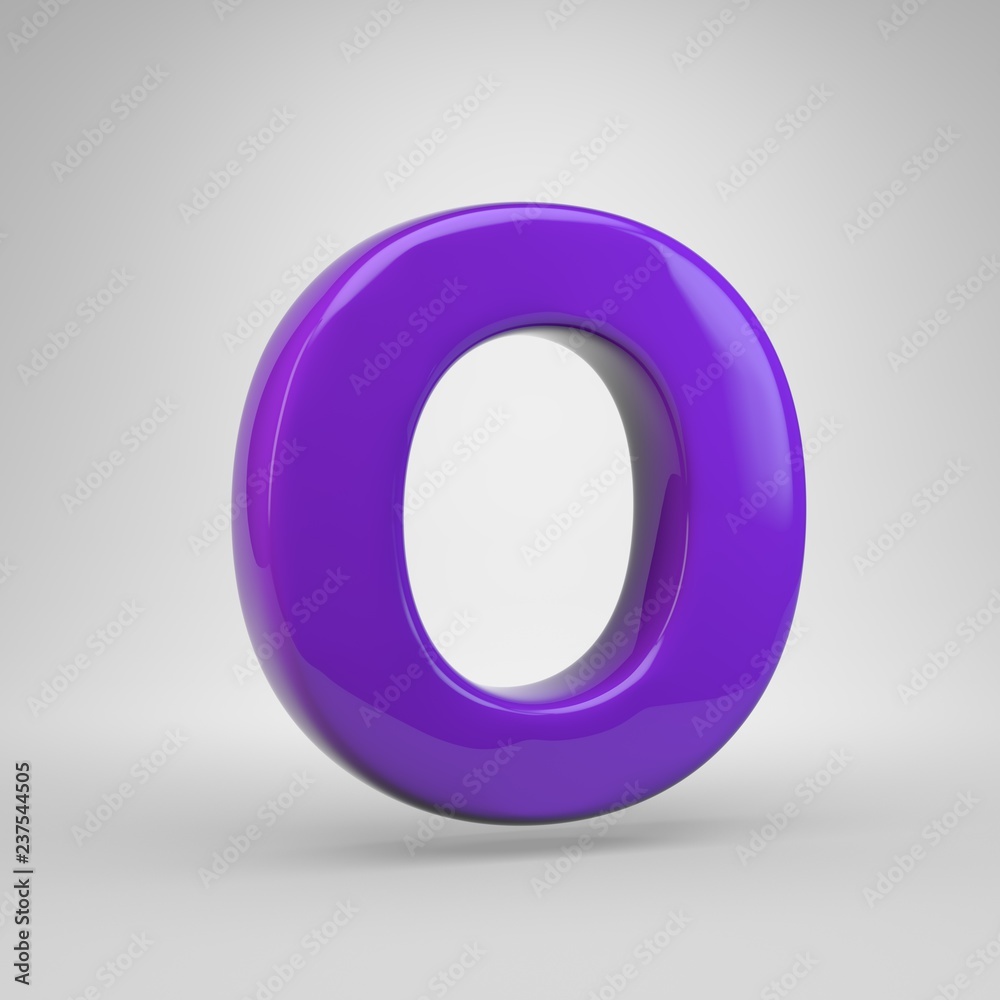 Proton purple color letter O uppercase isolated on white background