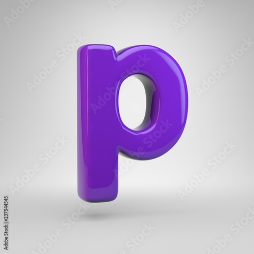 Proton purple color letter P lowercase isolated on white background