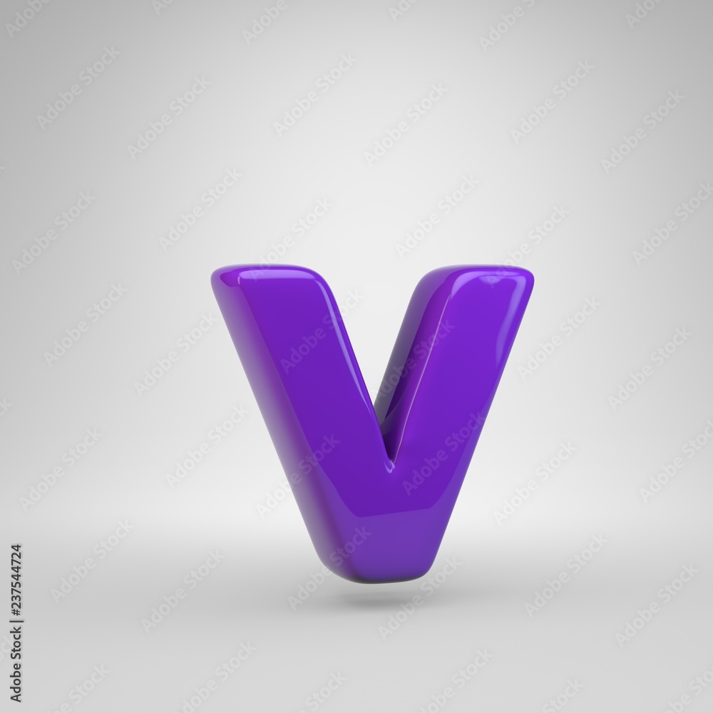 Proton purple color letter V lowercase isolated on white background Proton purple color letter V lowercase isolated on white background