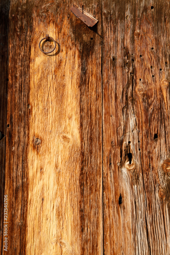 Obraz premium old wooden door in rural area