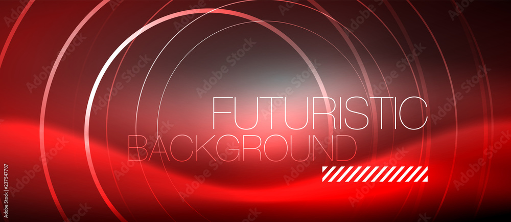 Neon circles abstract background, shiny lines Neon circles abstract background, shiny lines