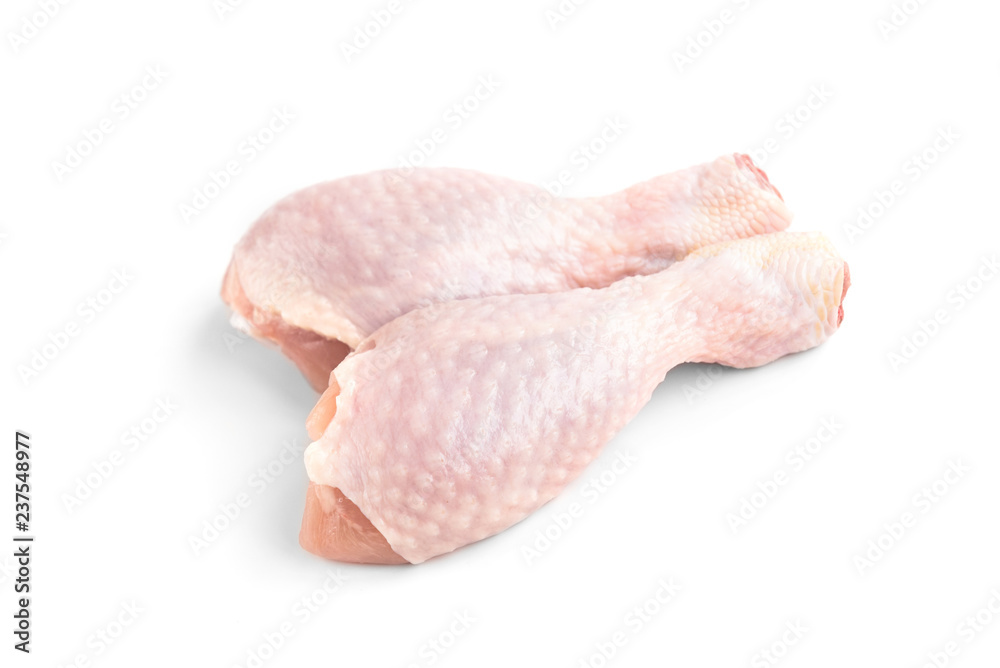 Raw chicken leg isolated on white background. Raw chicken leg isolated on white background.