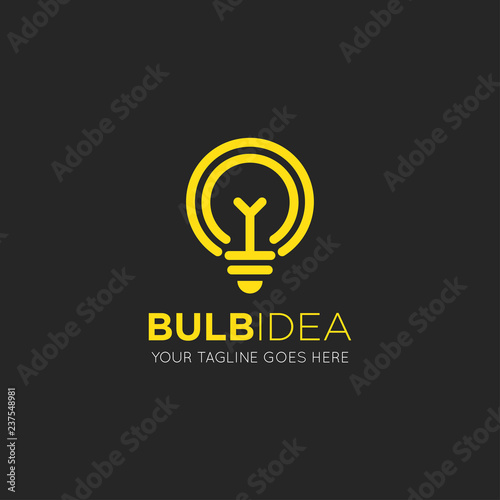 bulb light lamp logo and icon design template