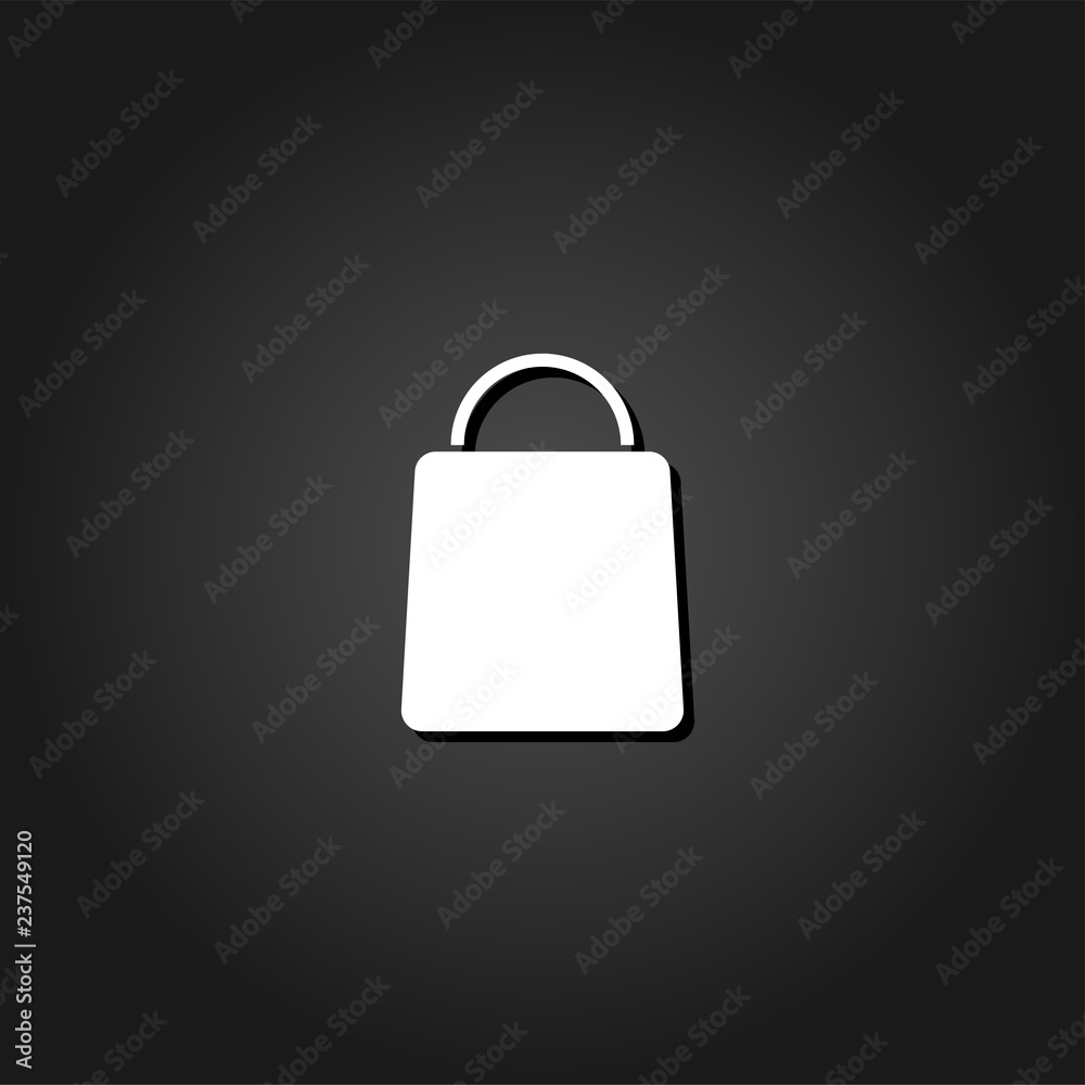 Pack icon flat. Simple White pictogram on black background with shadow. Vector illustration symbol Pack icon flat. Simple White pictogram on black background with shadow. Vector illustration symbol