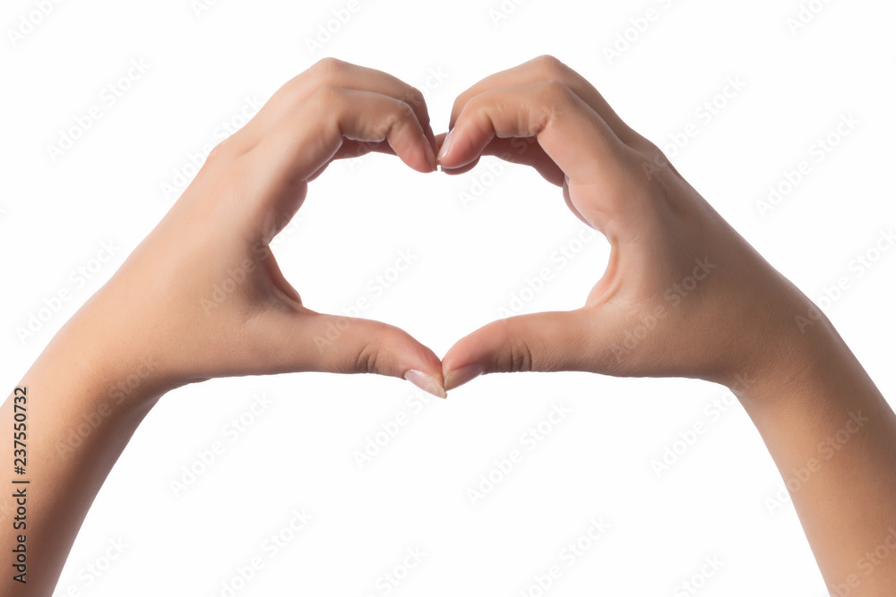 Fototapeta premium Hands create romantic heart shape