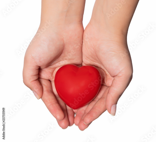 Healthcare concept, female holding heart with love in her hands