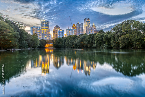 Atlanta Skyline from Piedmont Park at Dusk