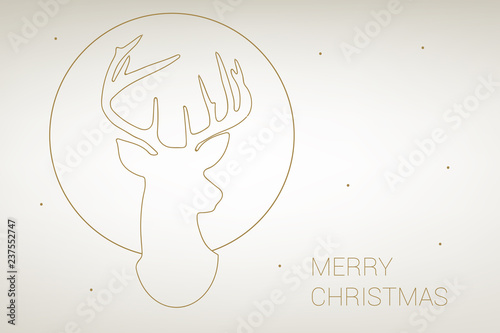 goldene Weihnachtskarte mit Tiermotiv