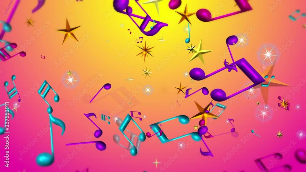 賑やかな音符のパレード ループ素材 賑やかな音符のパレード ループ素材