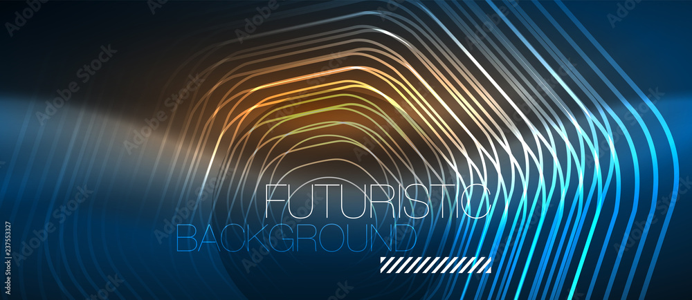 Neon glowing lines, magic energy space blue light concept, abstract background wallpaper design Neon glowing lines, magic energy space blue light concept, abstract background wallpaper design