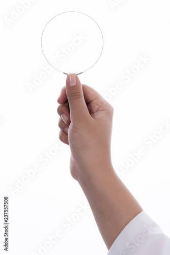 Doctor holding magnifier