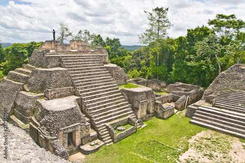 Caana pyramid at Caracol archeological site of Mayan civilization in Belize