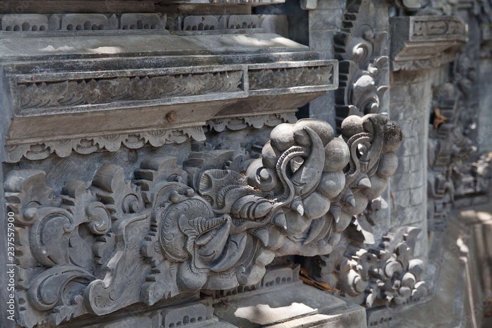 Decorative elements on the Indonesian temple.