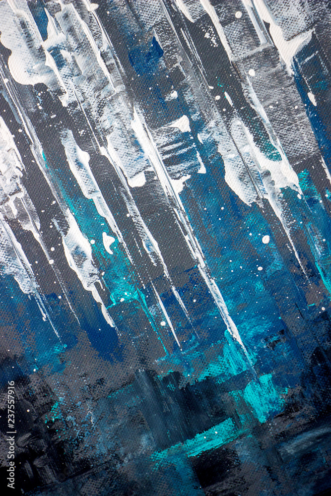 Fototapeta blue  abstract acrylic painting on canvas	