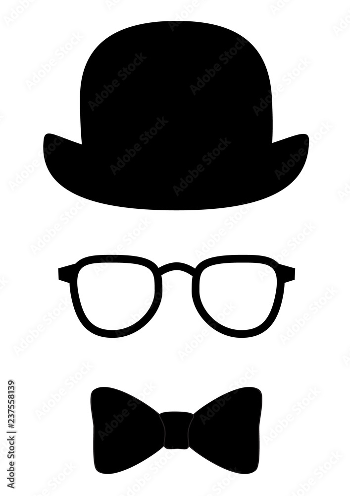 set of hipster glasses and hat set of hipster glasses and hat