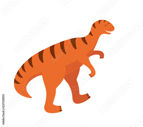 Child illustration of a cute orange dinosaur