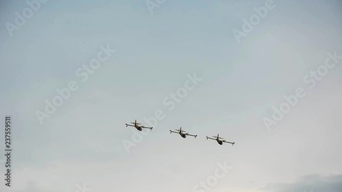 Three planes flying in the sky