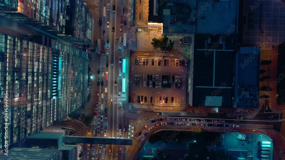 Hong Kong skylines view from sky at night