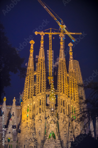 La Sagrada Familia in Barcelona, Spain. It is on the part of UNESCO World Heritage site by an artist Antoni Gaudi.