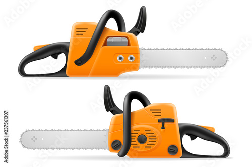 gasoline chainsaw vector illustration