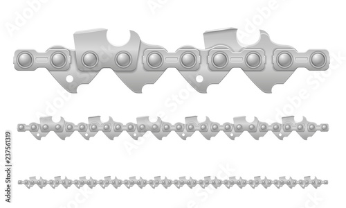 chainsaw chain metal and sharply sharpened vector illustration
