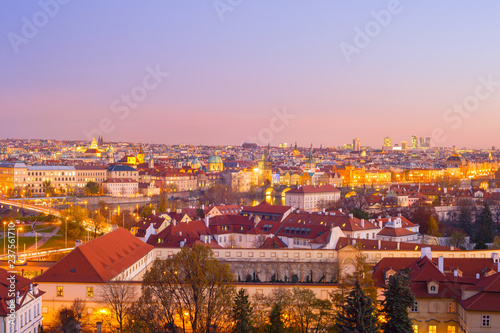 skyline  Prague twilight Cz...