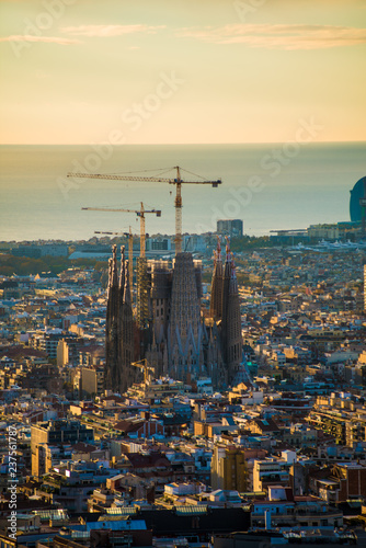 La Sagrada Familia in Barcelona, Spain. It is on the part of UNESCO World Heritage site by an artist Antoni Gaudi.