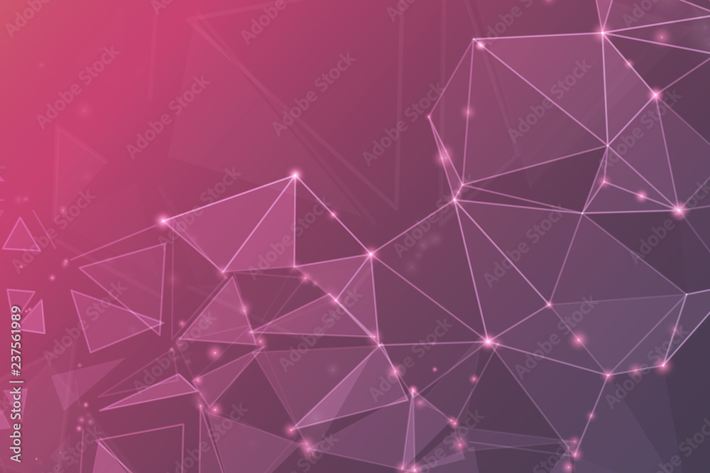 Abstract polygonal space. Background with connecting dots and lines. The concept illustration for your design