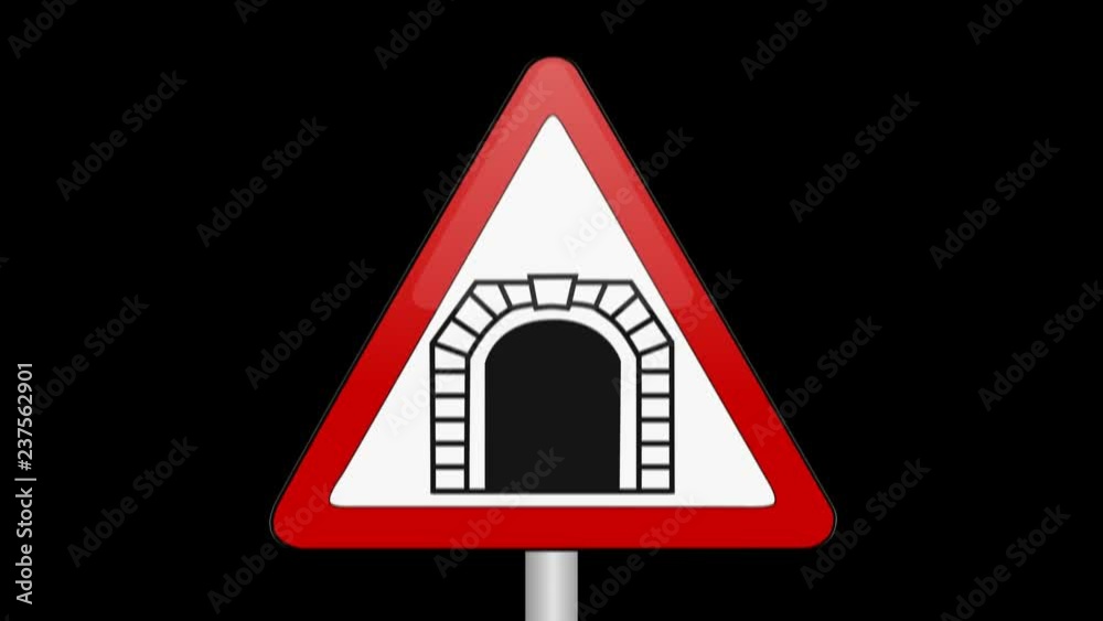 Tunnel Ahead Sign Up And Down Alpha Channel Tunnel Ahead Sign Up And Down Alpha Channel