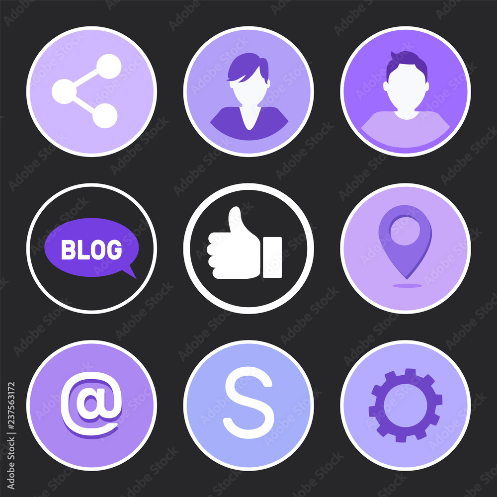 Social Network Thumb Up Set Vector Illustration Social Network Thumb Up Set Vector Illustration