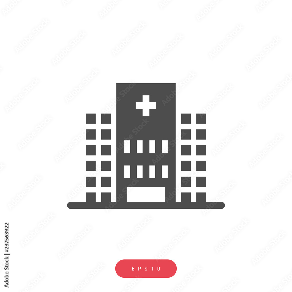 Hospital vector. Building icon Sign. Pixel Perfect Eps10