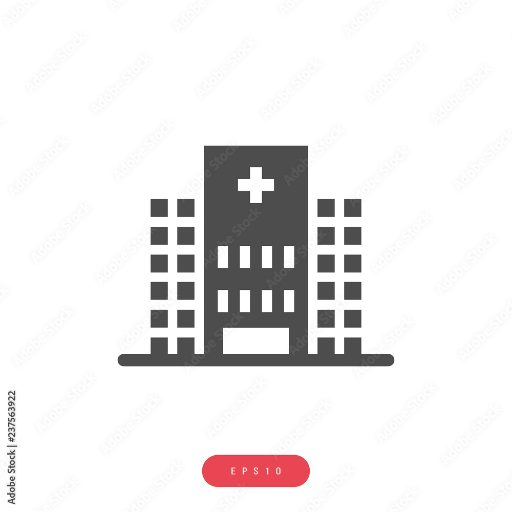 Hospital vector. Building icon Sign. Pixel Perfect Eps10 Hospital vector. Building icon Sign. Pixel Perfect Eps10