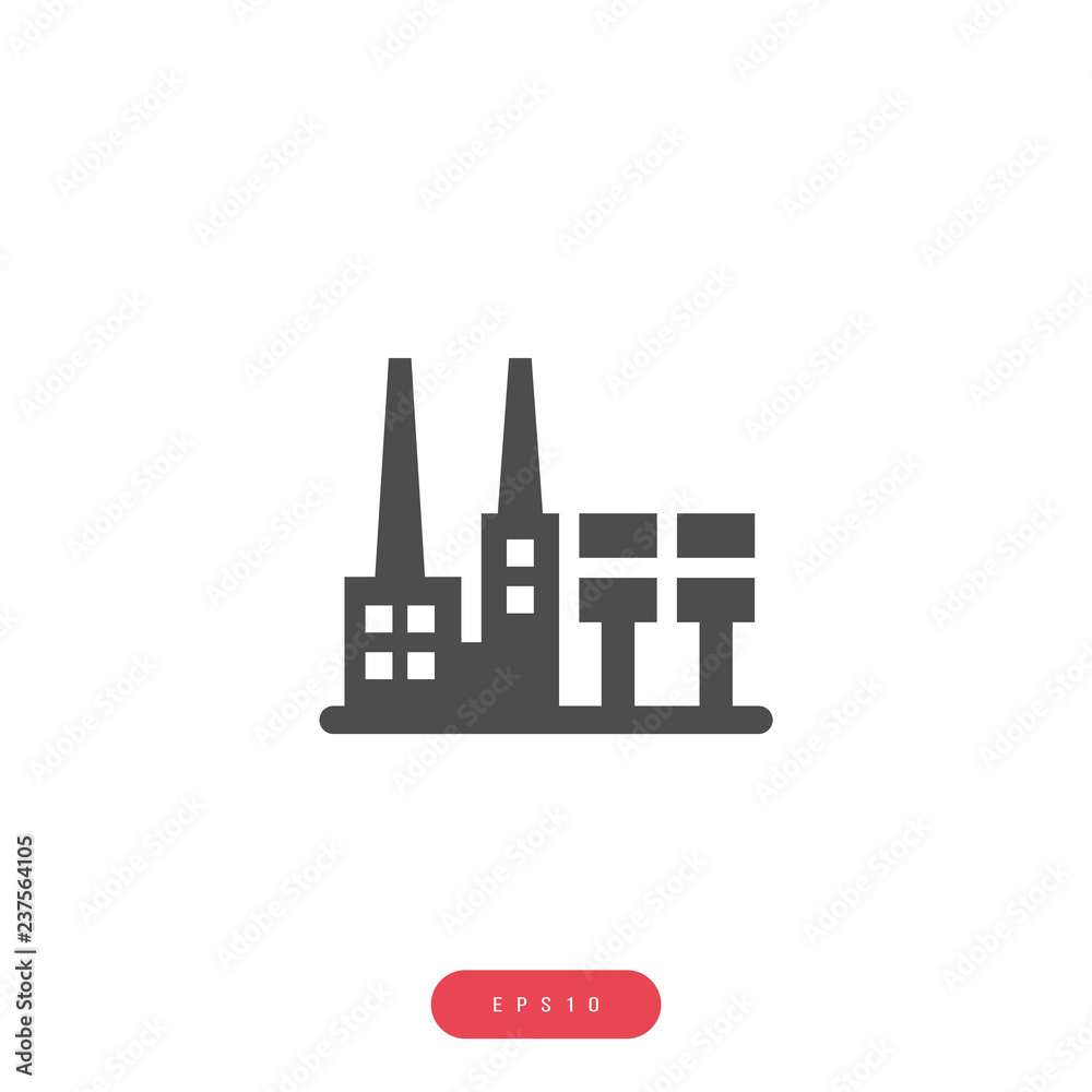 Factory Vector. Building icon Sign. Pixel Perfect Eps10