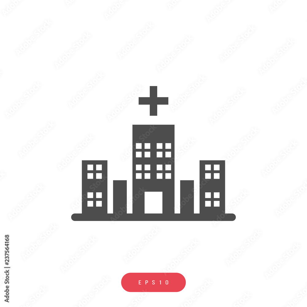 Hospital vector, Building icon Sign. Pixel Perfect Eps10