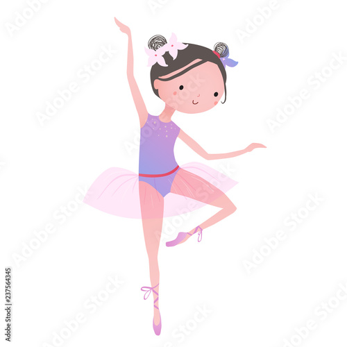 Little ballet dancer. Vector illustration.