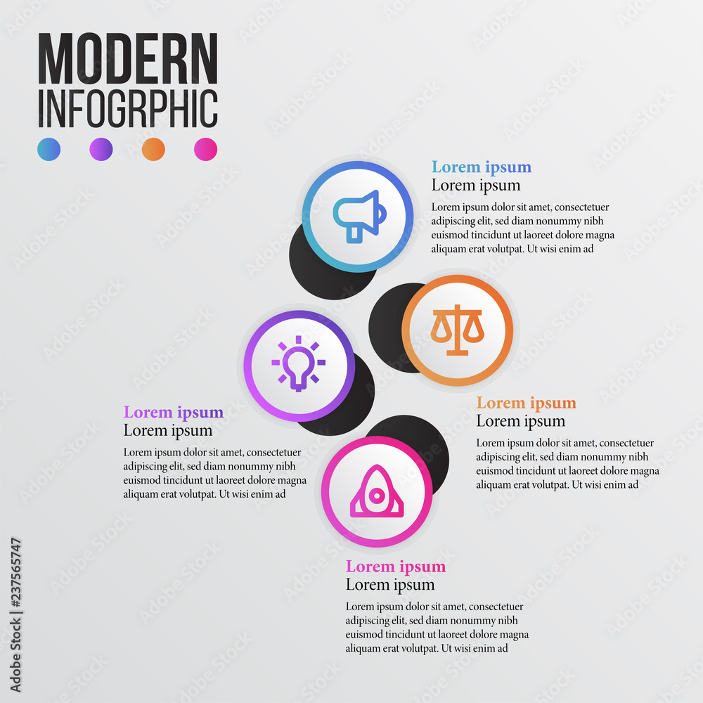 Obraz premium Modern info graphic presentation with business icon. vector illustration. data visualization