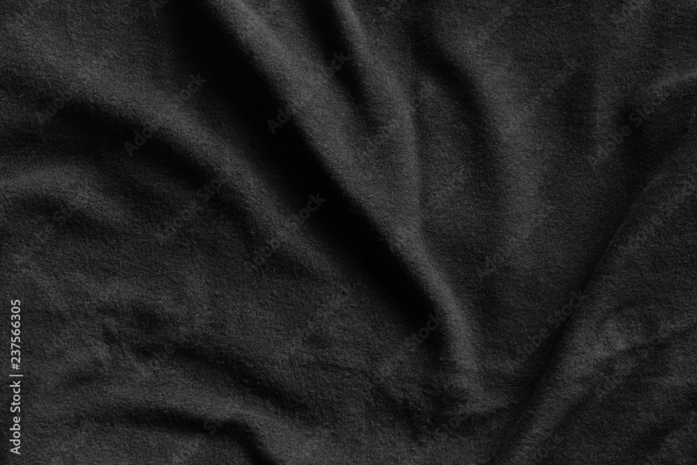 Black fleece, texture of soft insulating fabric Black fleece, texture of soft insulating fabric