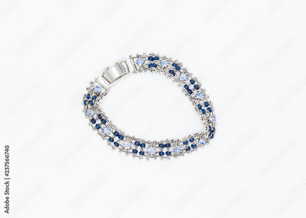 stitched bracelet made with dark and light blue beads stitched bracelet made with dark and light blue beads