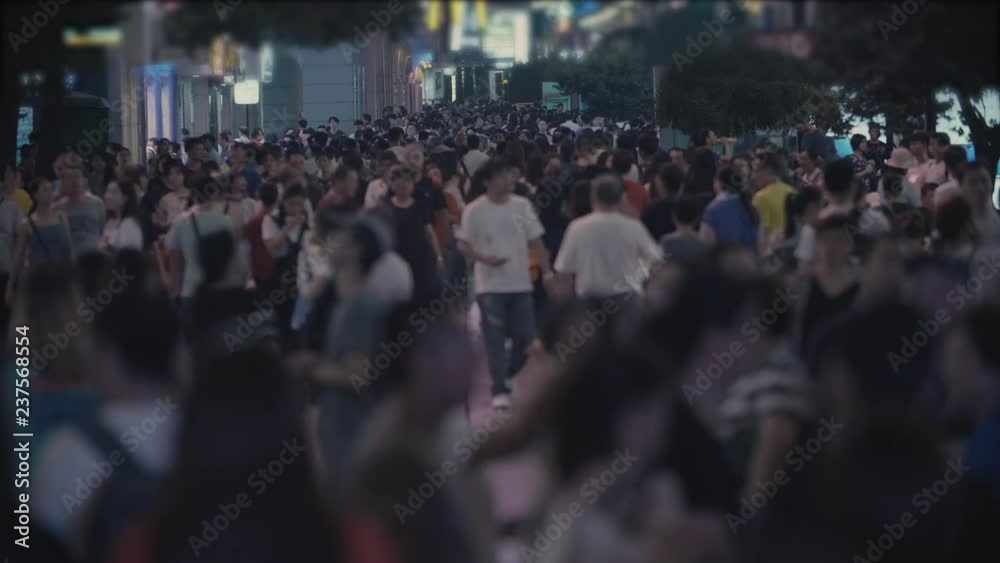 Scenic of Chinese street by night in Shanghai Scenic of Chinese street by night in Shanghai