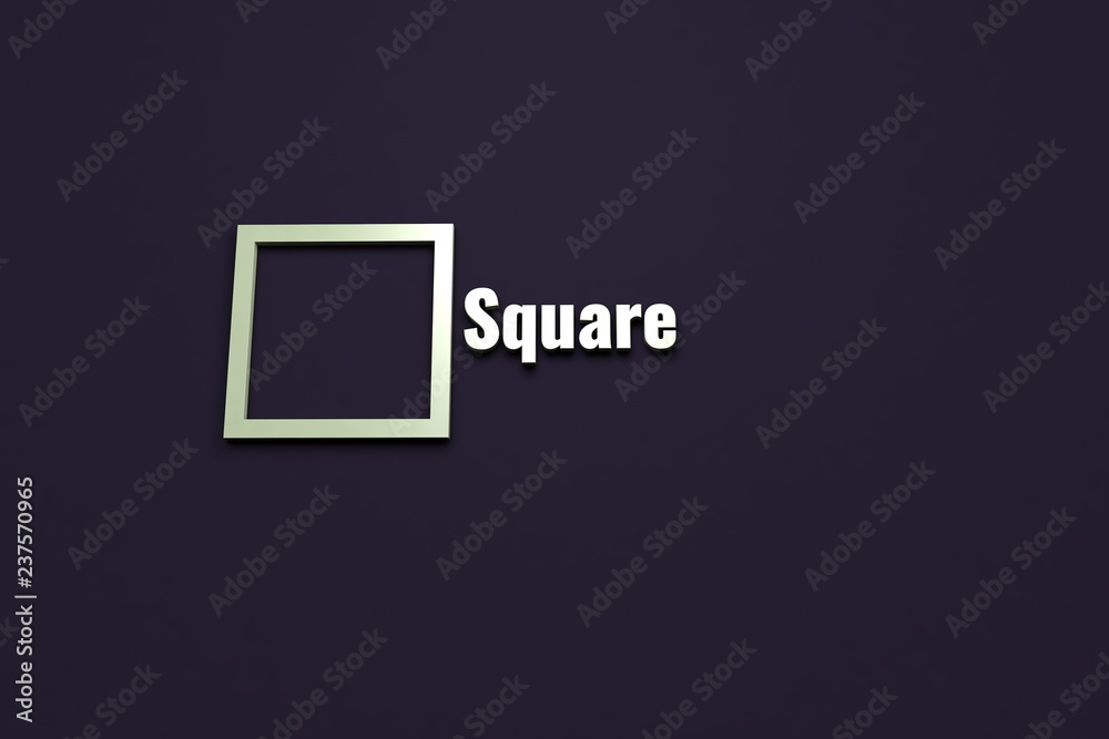 Illustration of Square with light green text on violet background Illustration of Square with light green text on violet background