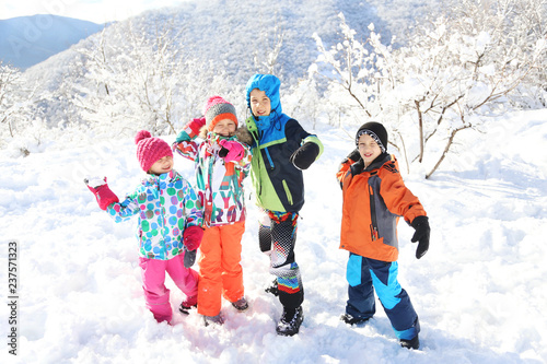 Kids in winter time