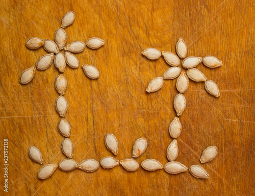 beans on wooden background