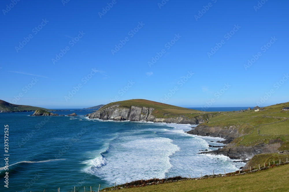Scenic coastline in Ireland along the western shore