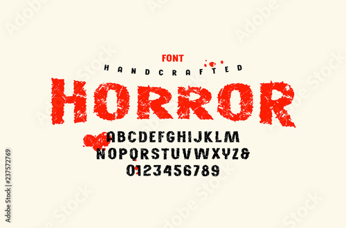 Stock vector sans serif handcrafted font