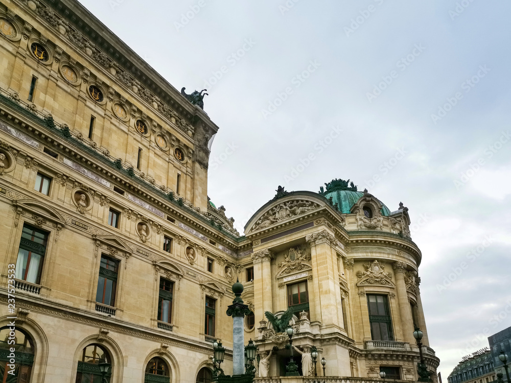 PARIS, FRANCE - DECEMBER 5, 2018: The Palais Garnier, which was built from 1861 to 1875 for the Paris Opera.