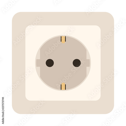  wall socket , vector illustration , flat