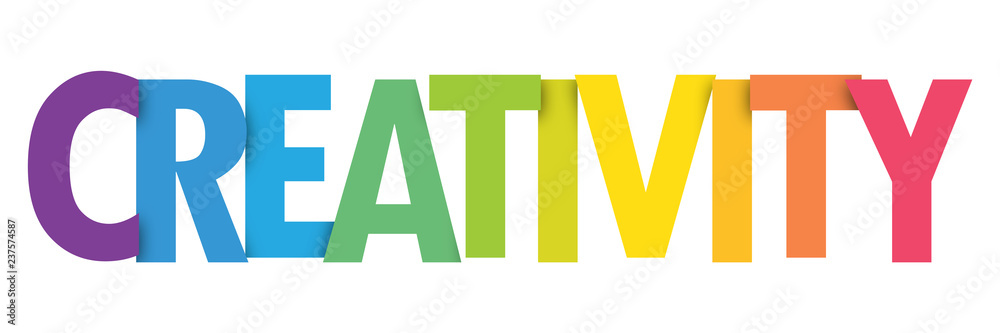 CREATIVITY colorful typography banner - obrazy, fototapety, plakaty 